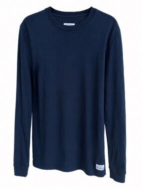 Muttonhead Navy Blue 100% Cotton Long Sleeve T-Shirt Size M